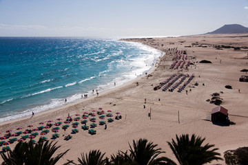 Sanddünen und Strand  in  Corralejo,Fuerteventura