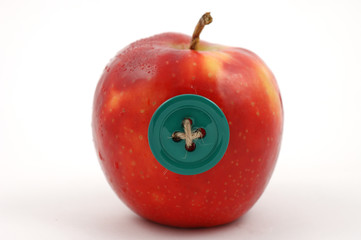 Apple with a button
