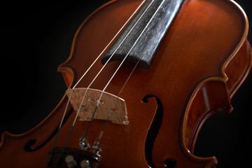 Fototapeta premium vintage violin over dark background