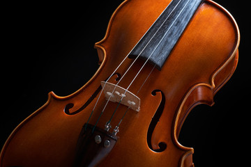 vintage violin over dark background