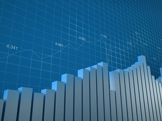 Chart and numbers (background with bargraphs, grid and numbers)