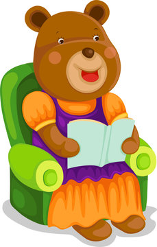 teddybear reading a book