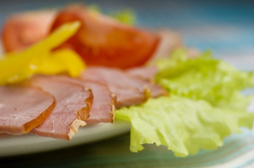 plate of fresh vegenables and meat