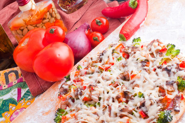cheese and tomato pizza ..