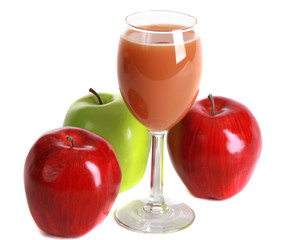 Fresh apple cider isolated on white background