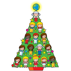 Country Children Christmas Tree