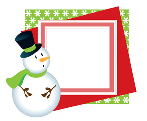 pupazzo di neve cornice rossa