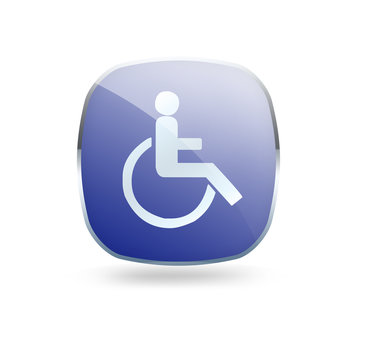Rollstuhl Icon Blau
