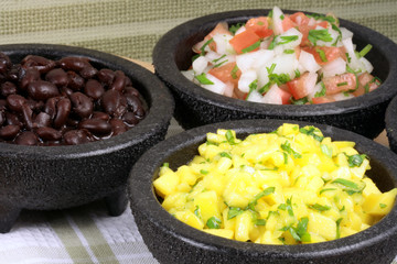 mexican hot sauces and beans