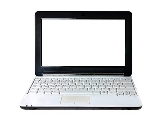 Laptop with blank screen - isolated