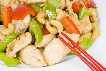Stir Fried Chicken with Cashews and Vegetables
