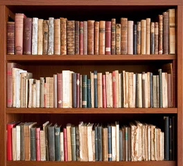 Deurstickers Thema Oude boeken op de plank