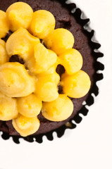 Delicious cupcake isolated on white background