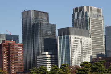 Fototapeta na wymiar central Tokyo skyscraper