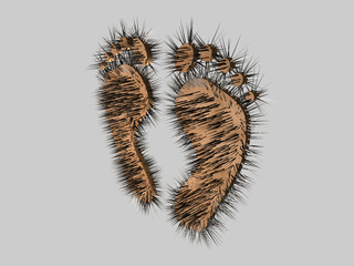 Illustration - Füße mit Stachel überzogen - isoliert - 3D