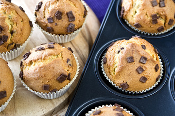 Muffins auf Tablett