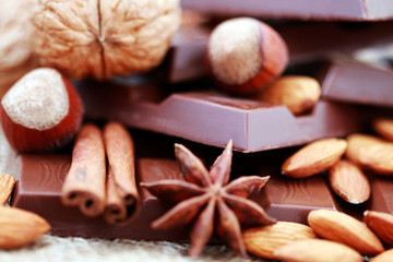 chocolate with delicacies