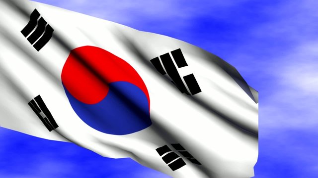 Waving South Corea Flag