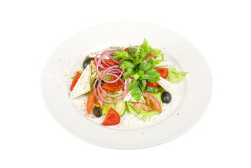 Caesar salad dish isolated on a white background