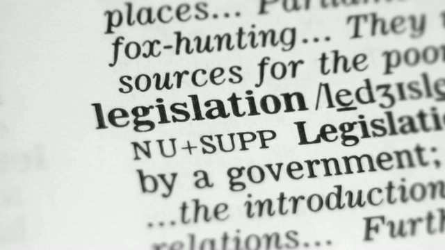 Selective focus on the word Legislation on Dictionary.