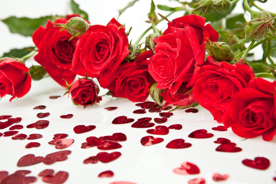 Red roses and hearts