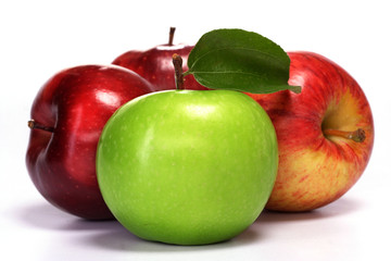 Fresh apples on white