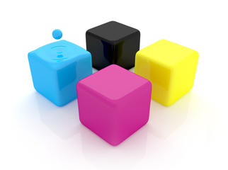 Obraz premium CMYK cubes