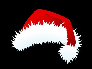 Red Santa Claus hat isolated