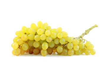 Yellow grapes, isolated.