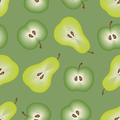 Seamless pattern with apples nad pears