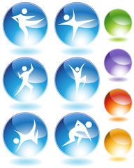 Karate Crystal Icon Set
