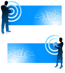 Wireless internet backgrounds with business executives