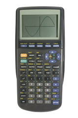Graphing calculator on white with clipping path