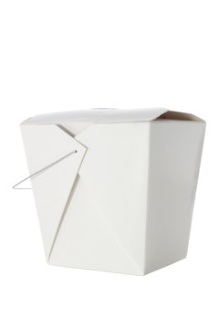 Take out container on white with clipping path