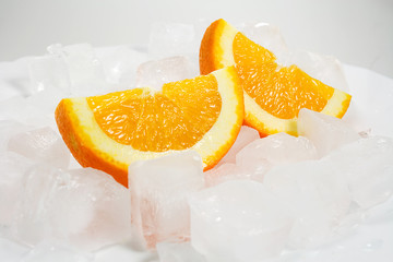 Oranges over ice