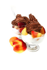 crystal bowl with chocolate ice cream