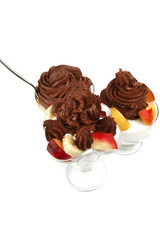chocolate cream with fruits