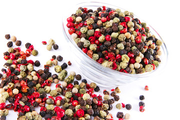 dry pepper over white