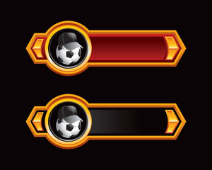 soccer ball referee red and black arrow banners