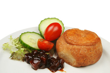 Pork pie salad and pickle