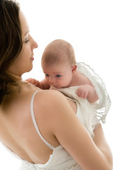 Mother with baby girl