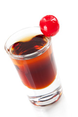 Cocktail collection: Two layered shot with maraschino