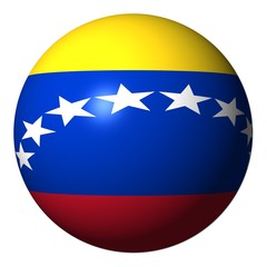 Venezuela flag sphere isolated on white illustration
