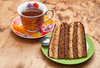 cake with coffee