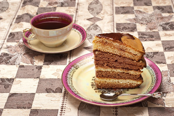 cake with coffee