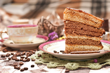 cake with coffee