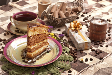 cake with coffee