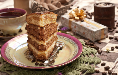 cake with coffee