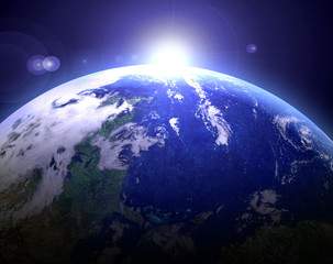 Terra davanti il sole