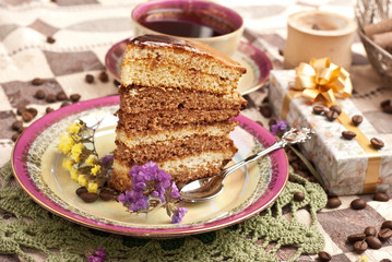 cake with coffee